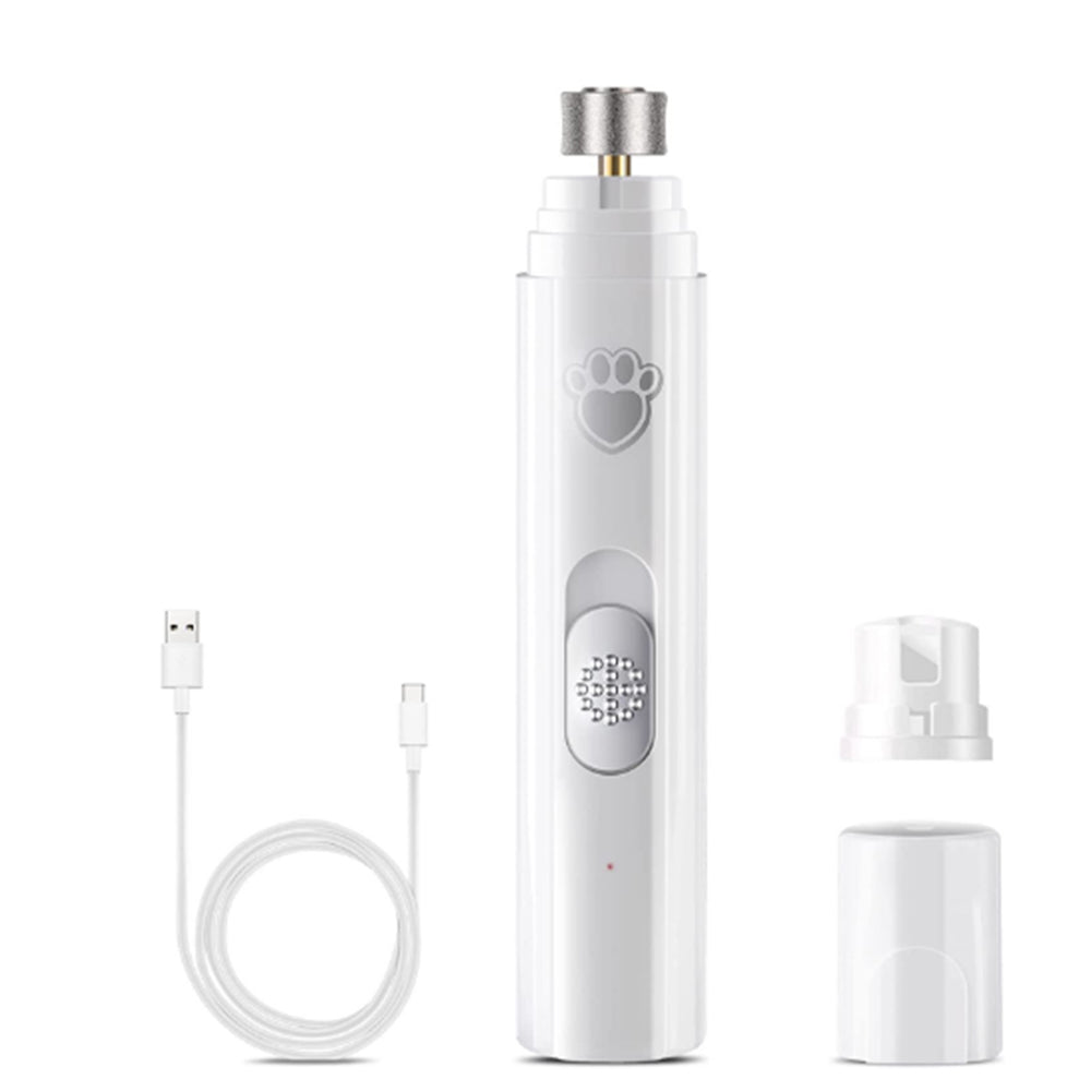 Pet Dog Electric Nail Grinder Rechargeable Nail Trimmers Clipper White