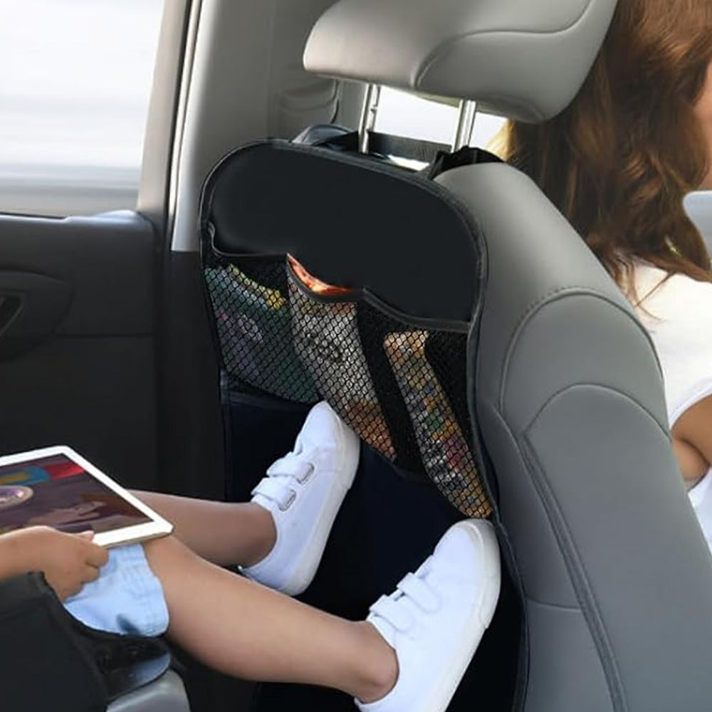 2 Piece Rear Auto Seat Back Covers and 3 Compartment Organizer Box