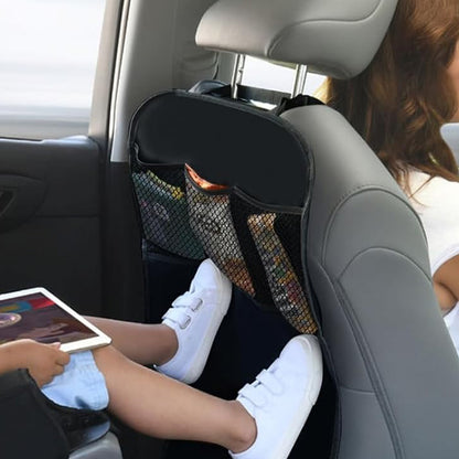 2 Piece Rear Auto Seat Back Covers and 3 Compartment Organizer Box
