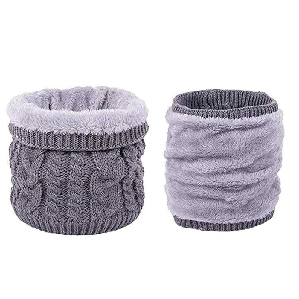 Winter Neck Gaiter Fleece Thick Neck Warmer Cover Ski Gaiters for Men Women-Grey