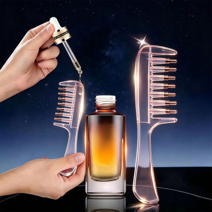 2 Pack 7 Tooth Hair Oil Applicator Combs with Silicone Caps