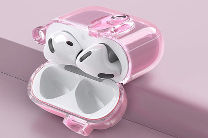 Earphones Case Compatible with Apple Airpods 4 Soft TPU Clear Earbuds Case-Pink