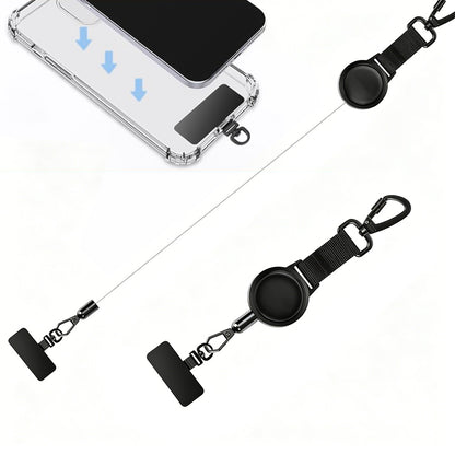 2Pcs Retractable Phone Lanyard Locking Carabiner 360 Degree Tab for Hiking Climbing