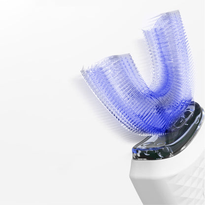 U-Shaped Electric Toothbrush Hands-Free Automatic Toothbrush with Charging Base-White