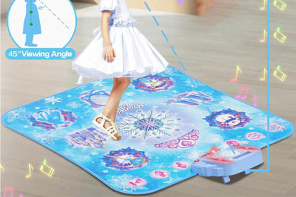 Music Dance Pad Toy  LED Lights Princess Dancing Mat with 8 Button Music Mode