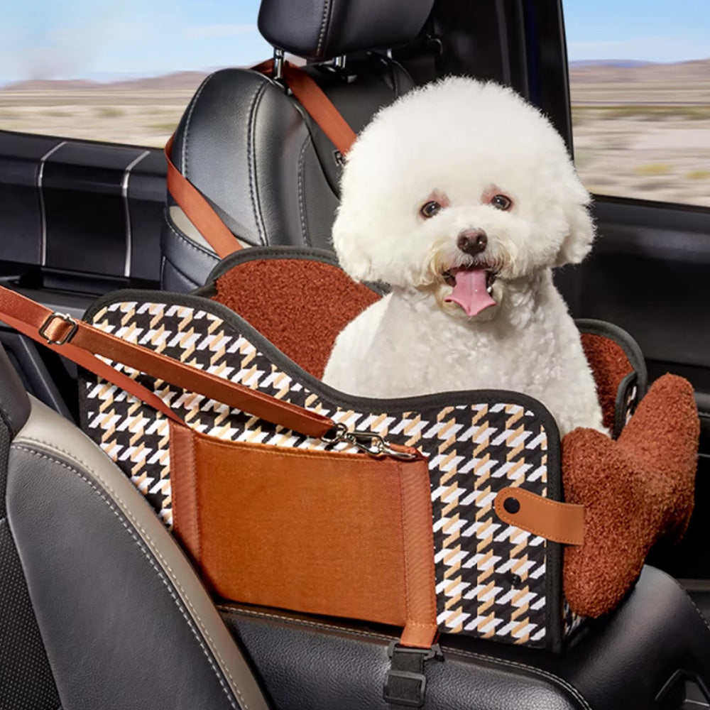 Foldable Pet Car Seat for Center Console Dog Cat Seat for Small Pets