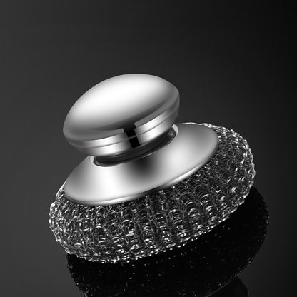 Scourer with Handle Stainless Steel Kitchen Scrubber Metal Scourers with 5 Replacement Heads