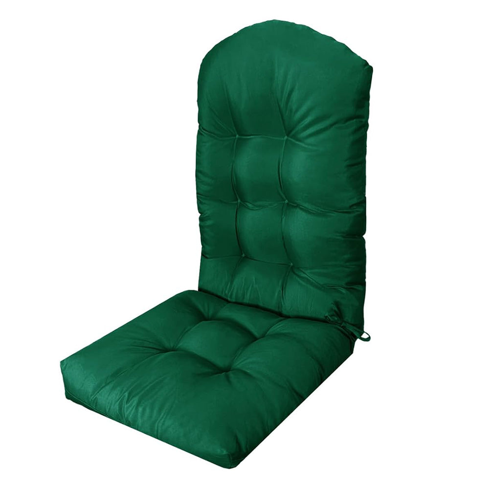 High Back Rocking Chair Cushion Water Resistant Outdoor Seat Pad-Green