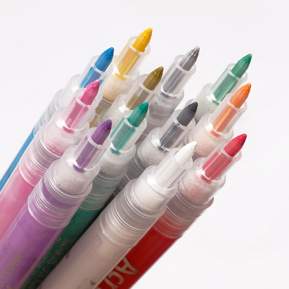 12 Colors Nail Art Pens Set Nail Polish Pens for Painting Dotting Liner