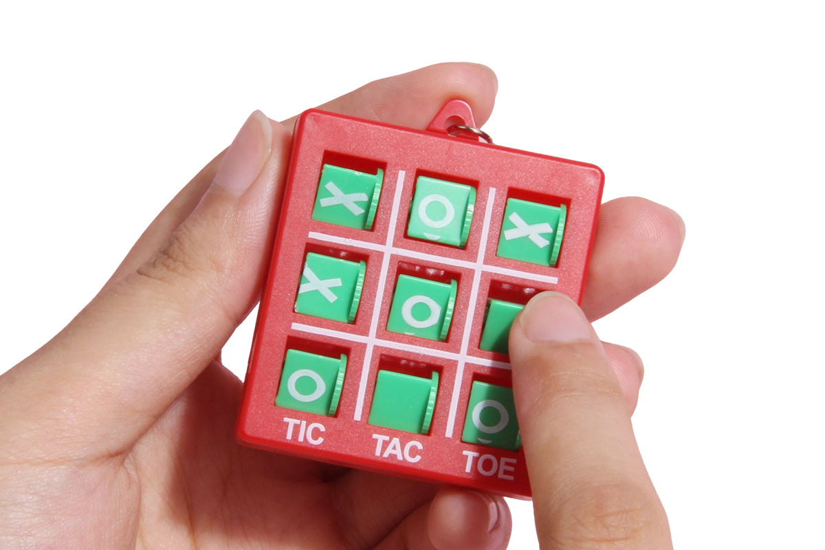 10-Pack Portable Tic Tac Toe Game Colorful Keychain Set