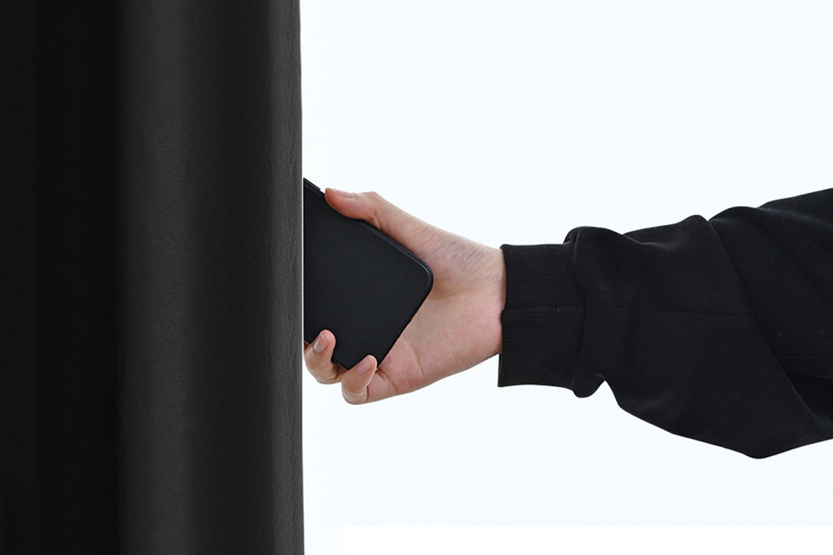 2 Pieces 100 Percent Blackout Curtain Panel - Black
