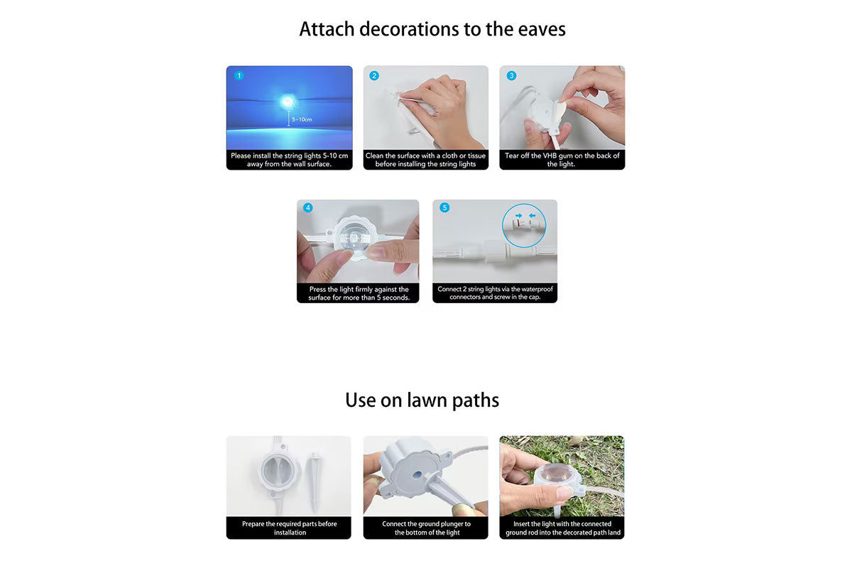 Christmas APP Control Smart Eave Lights Xmas Permanent Outdoor String Lights
