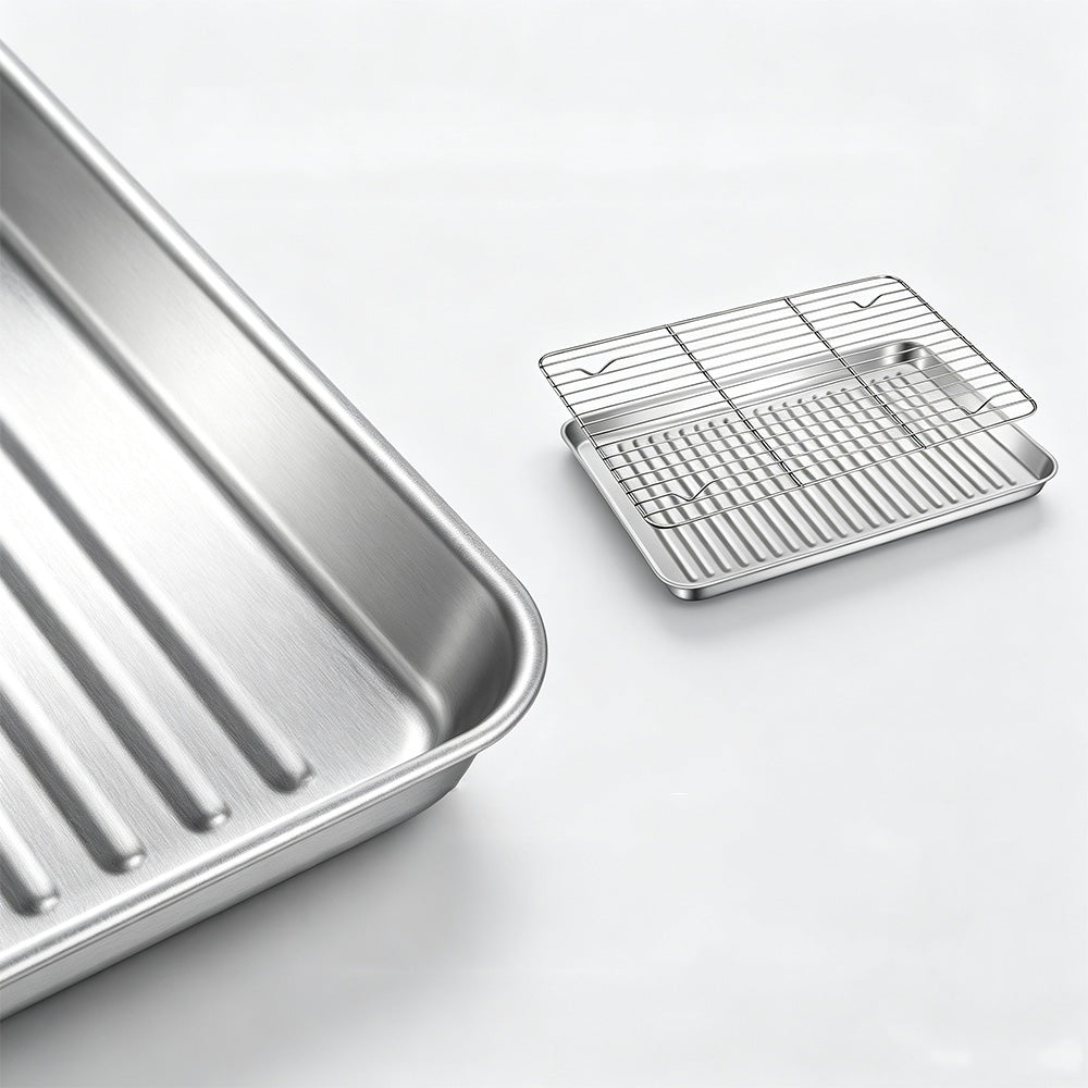 304 Stainless Steel Baking Sheet and Cooling Rack Set