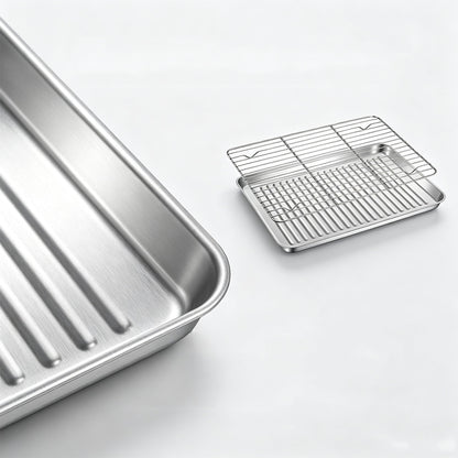 304 Stainless Steel Baking Sheet and Cooling Rack Set