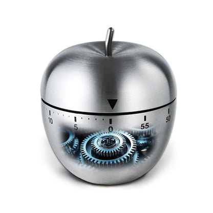 Stainless Steel Kitchen Timer Mechanical Apple Timer