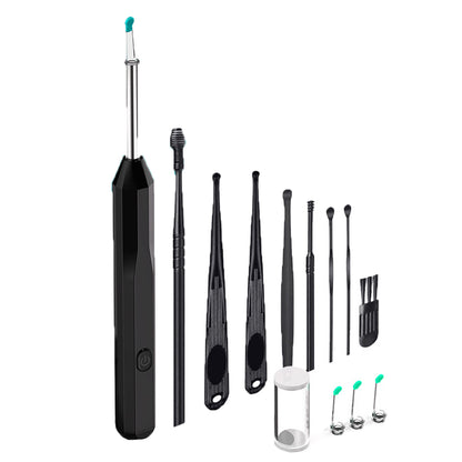 WIFI Connection Ear Wax Removal Tool Ear Set Camera Wireless Ear Endoscope Spoon -Black