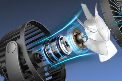 Portable Octopus Stroller Fan with Digital Display and 3 Speed Settings-Black