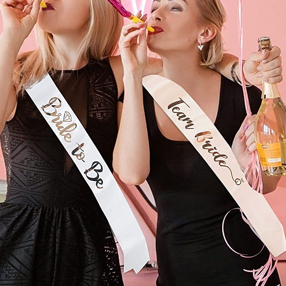 7Pcs Bride to Be Sash Set Team Bride Sash for Bridal Shower Bachelorette Parties