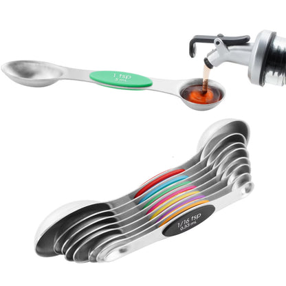 Stainless Steel Measuring Cups and Spoons Set with Leveler