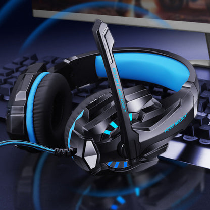 Head-Worn Gaming Headset with MIC Wired LED Headphones for PC Laptop PS4 Blue