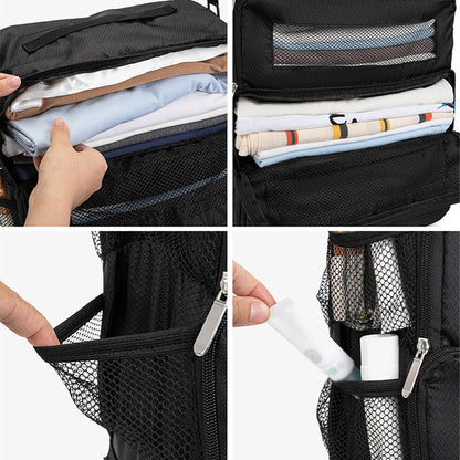 Large Hanging Travel Organizer with 4 Compartments  - Black