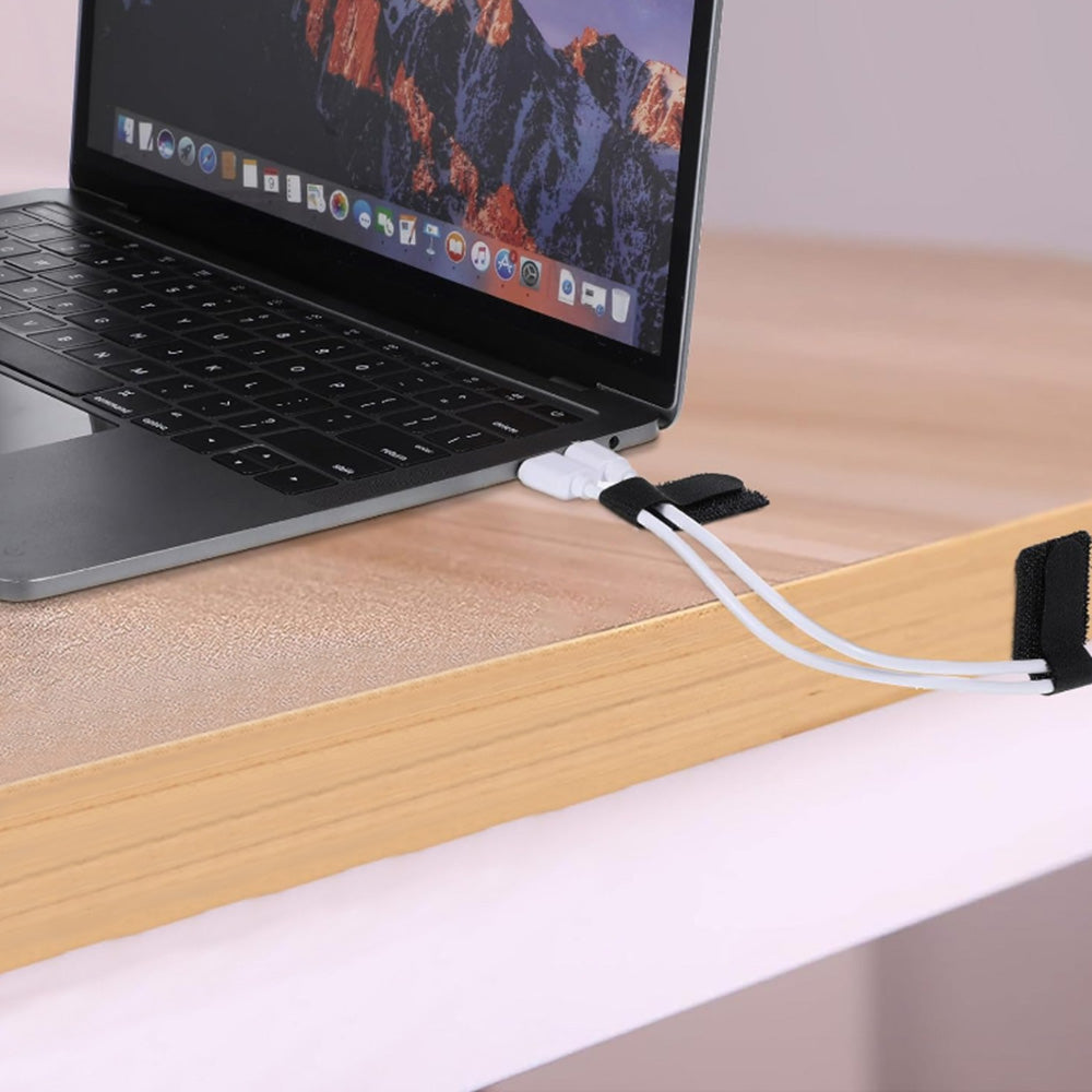 100Pcs Hook and Loop Cable Ties Sticky-back Cable Cord Organizer for Home Office