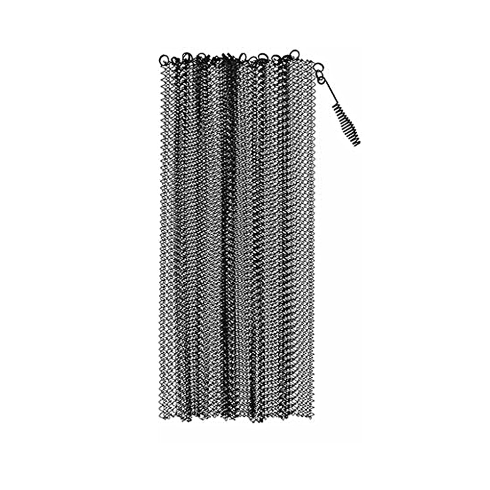 Set of 2Pcs Fireplace Mesh Screen Curtains Hearth Screen Decorative Spark Guard Chain