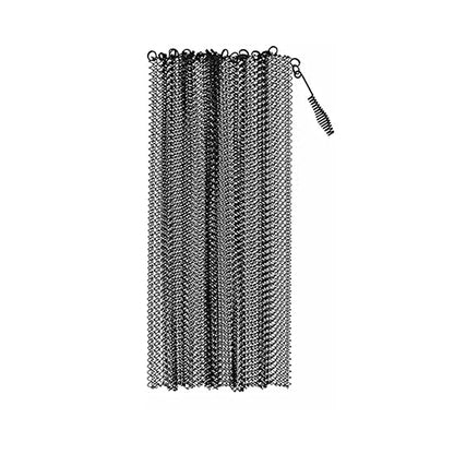 Set of 2Pcs Fireplace Mesh Screen Curtains Hearth Screen Decorative Spark Guard Chain