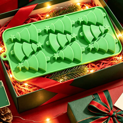 3 Pcs Christmas Silicone Mold Set Tree Gingerbread Man Snowman