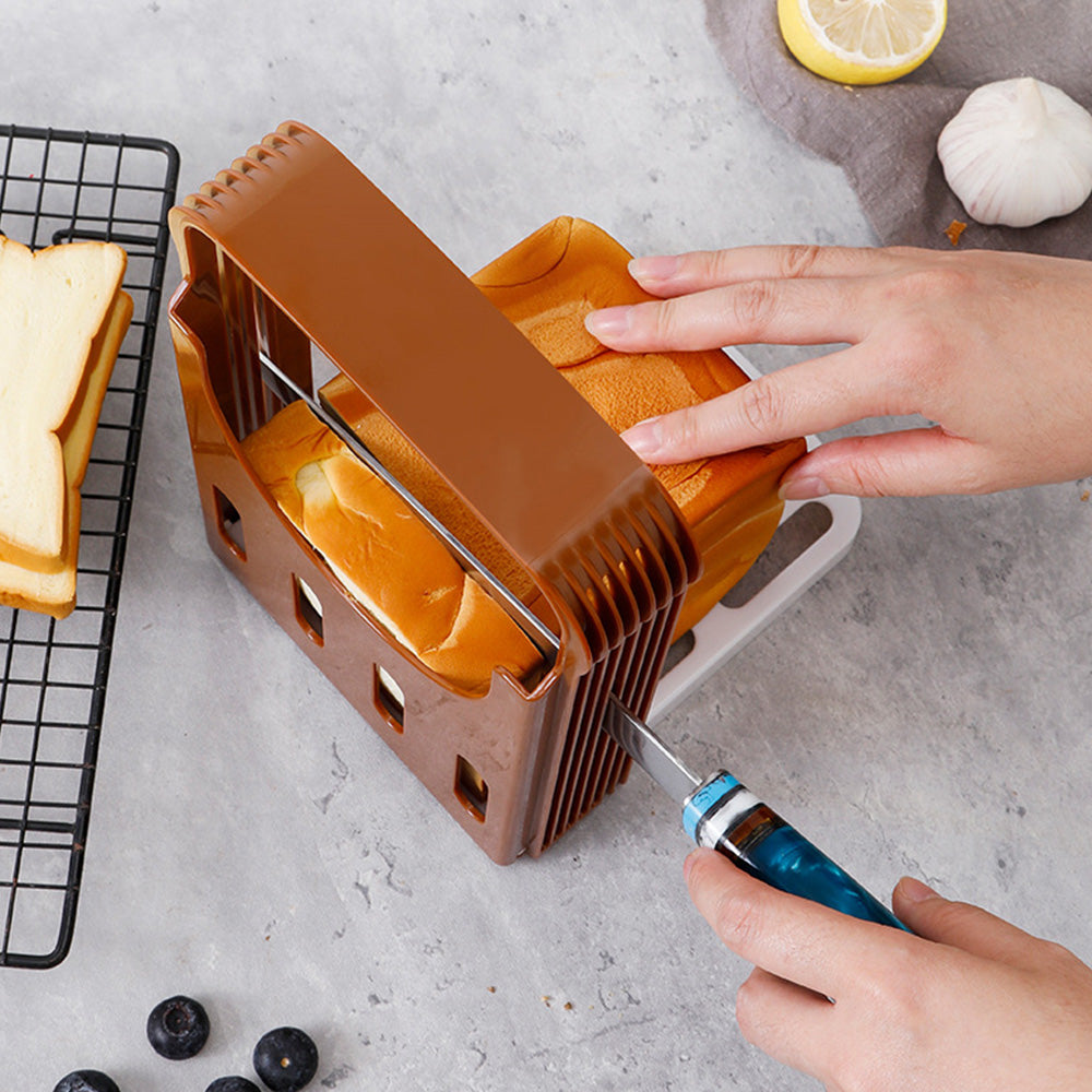 Foldable Bread Cutter Guide for Home Baking ââ‚?Toast Slicing Tool