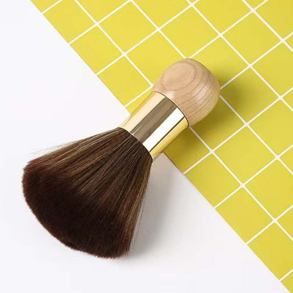 Soft Hair Sweeper Brush with Storage Case Neck Duster Brush - Gold
