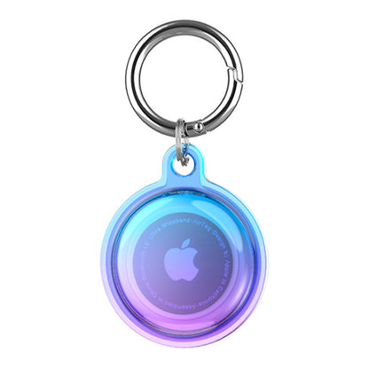 4 Pcs for Airtags Keychain Water-resistant Holder Case Dog Tag Tracker Compatible with Airtag-Gradient blue and purple