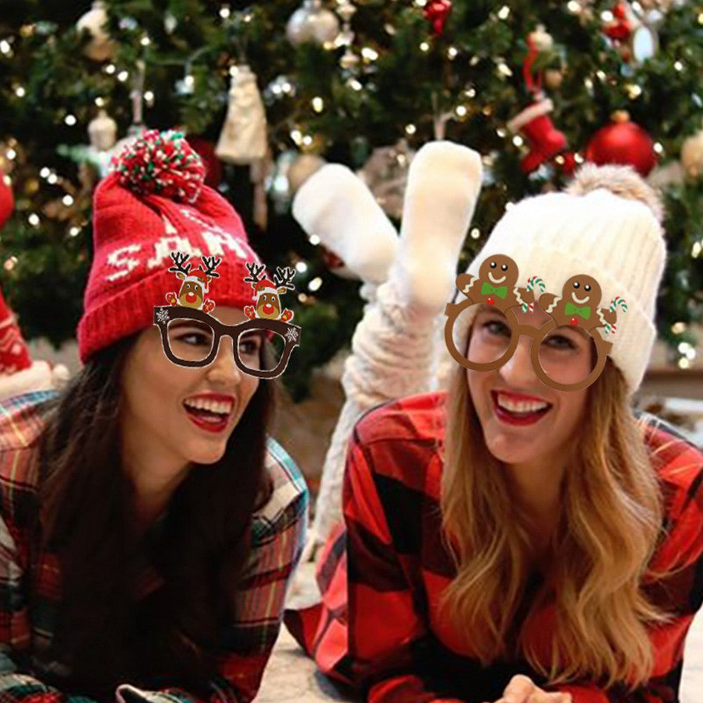 9Pcs Christmas Themed Glasses Novelty Xmas Glasses Frame Party Eyeglasses