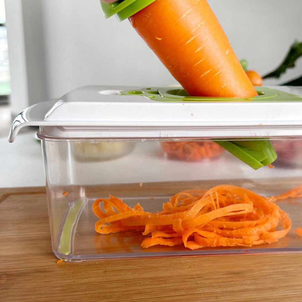 Vegetable Chopper with Container Mandoline Slicer for Kitchen Salad Prep-Green