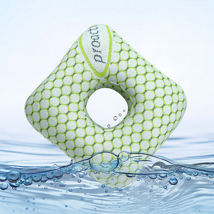 Square Ear Piercing Pillow for Side Sleepers with Central Ear Hole Green