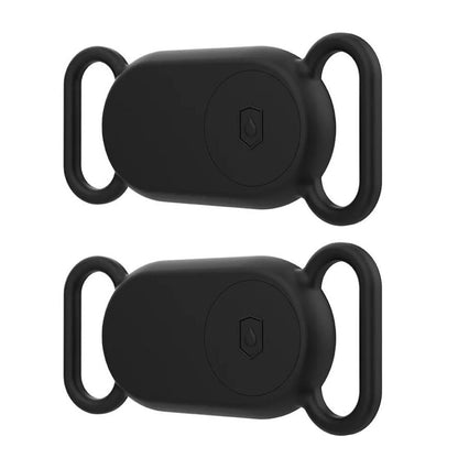 2Pcs Silicone Protective Case Water Resistant Cover for Samsung Galaxy  SmartTag2 Black