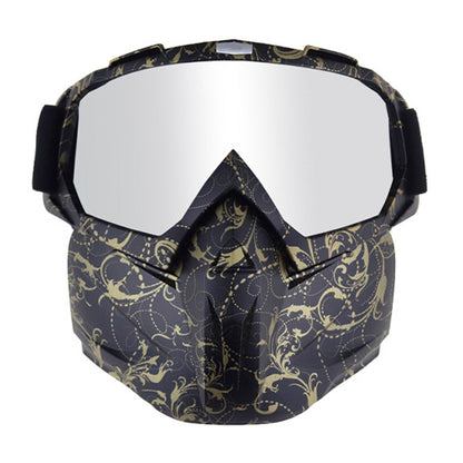 Ski Goggles Snowmobile Face Mask with Sun Glasses for Outdoor Sport
