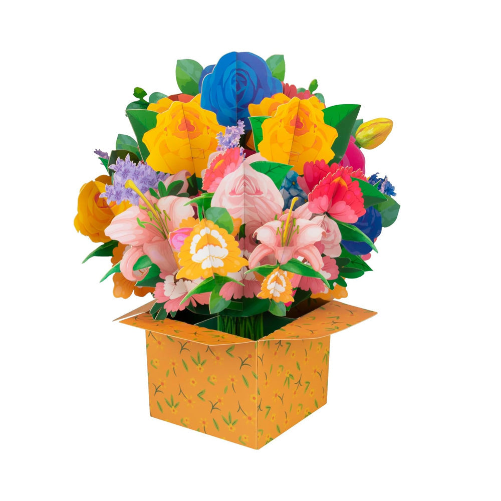 3D Popup Greeting Card Flower Paper Pop Up Cards Flower Bouquet for Mom Wife Style 5