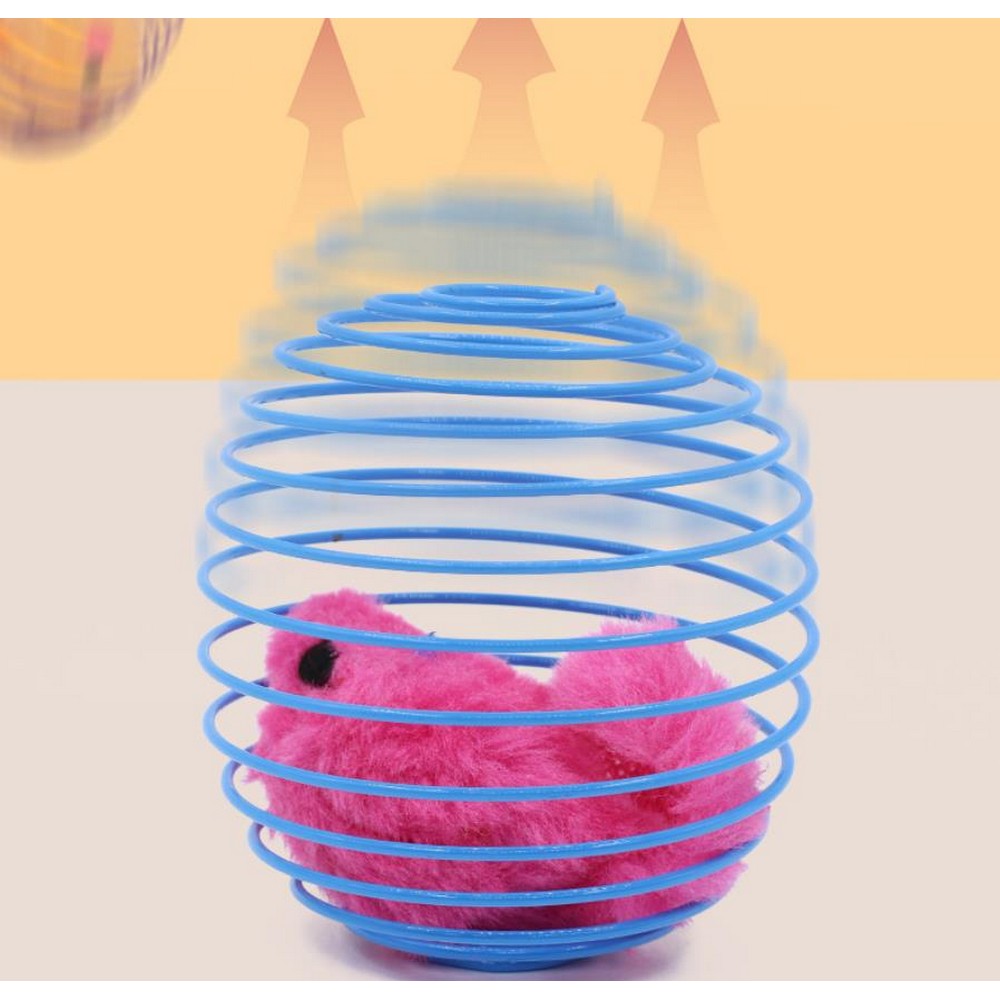 5Pcs Cat Spring Balls Toys Stretchable Rolling Balls Cat Spring Toys for Kitten
