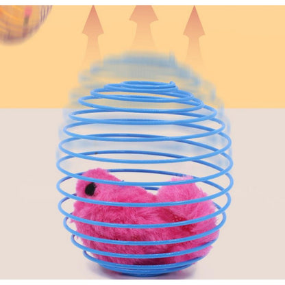5Pcs Cat Spring Balls Toys Stretchable Rolling Balls Cat Spring Toys for Kitten