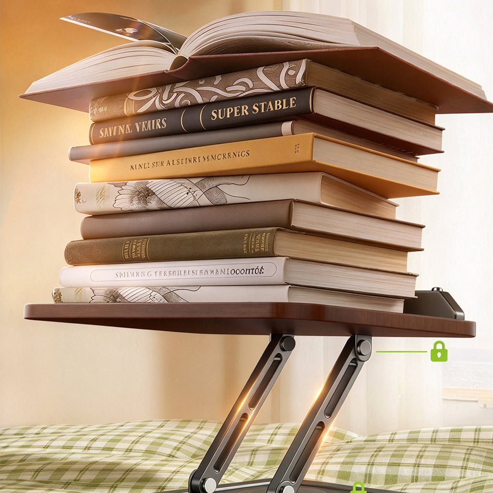Book Stand for Reading 360-degree Rotating Holder with Page Clip - Black