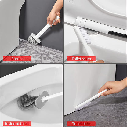2in1 Bathroom Toilet Brush Holder Cleaning Brush Set