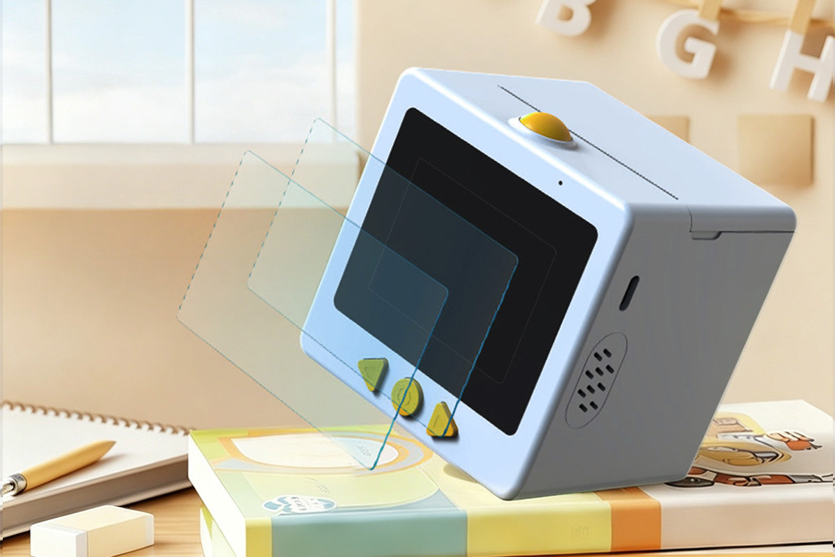 AI Voice Thermal Mini Inkless Sticker Printer with 24in Screen - Blue