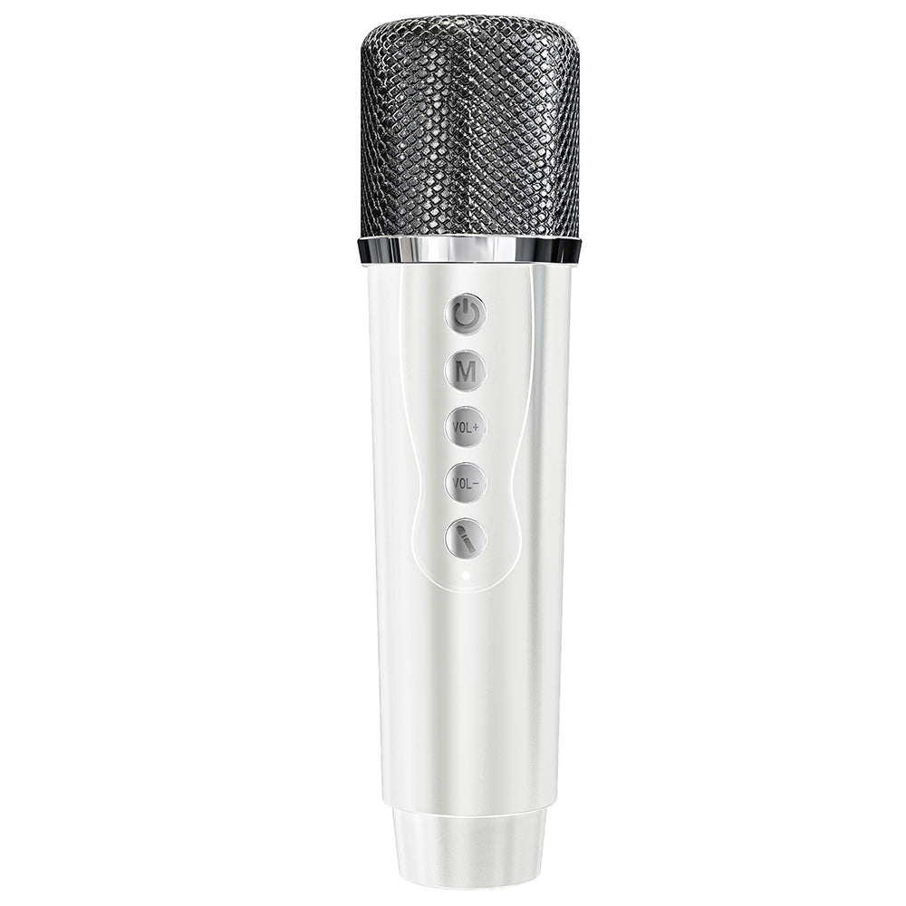 Portable Bluetooth 5.3 Speaker with 2 Wireless Microphones Home Karaoke Speaker Machine White