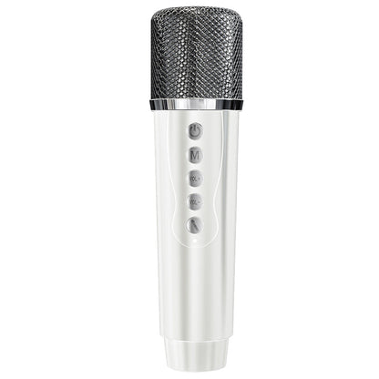 Portable Bluetooth 5.3 Speaker with 2 Wireless Microphones Home Karaoke Speaker Machine White