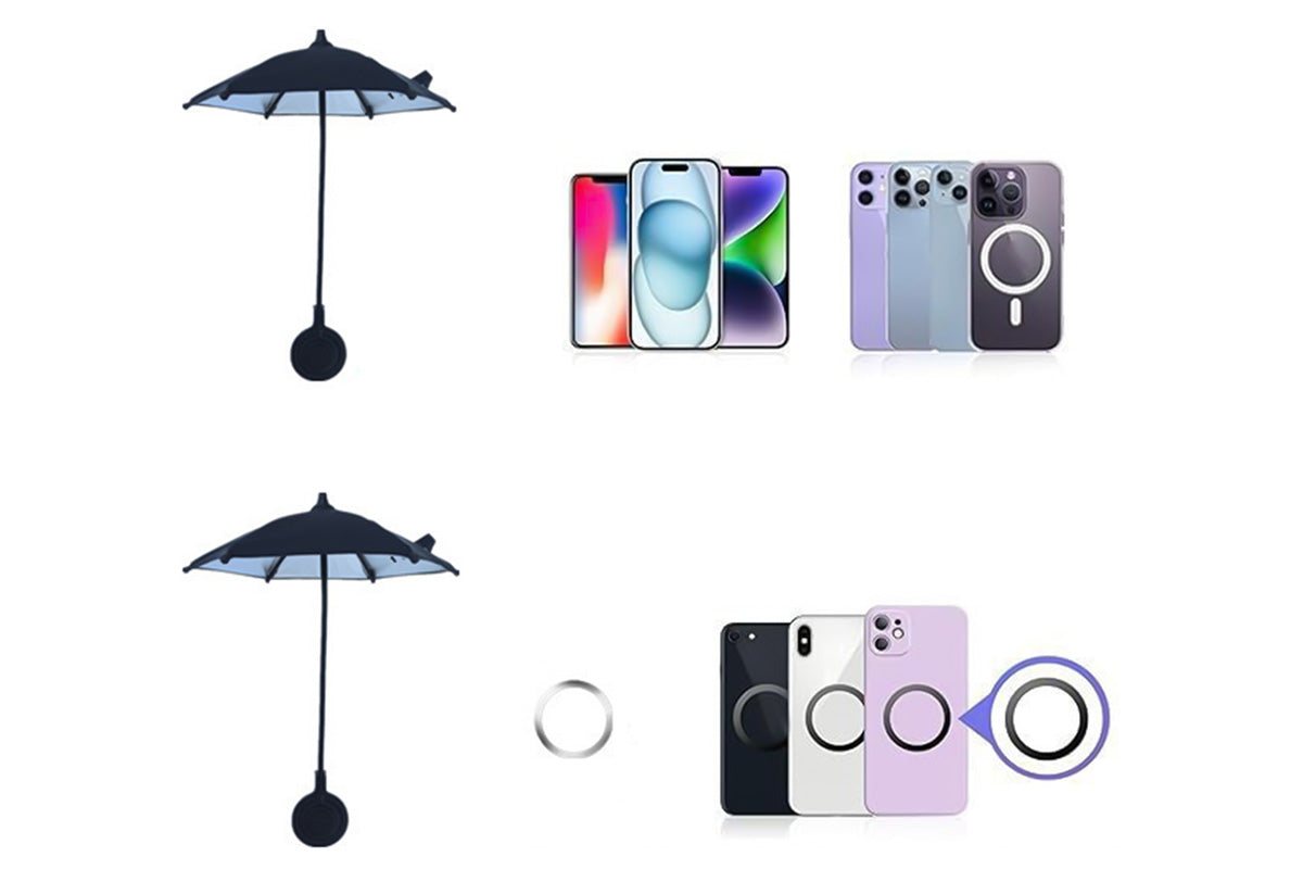 Adjustable Smartphone Umbrella Stand-Black