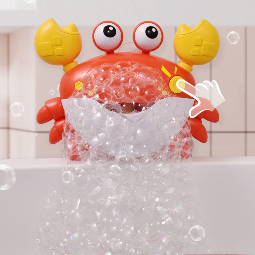 Crab Bubble Machine Bath Toy ¨C With Music for Kids and Toddlers Bath Time Fun Red