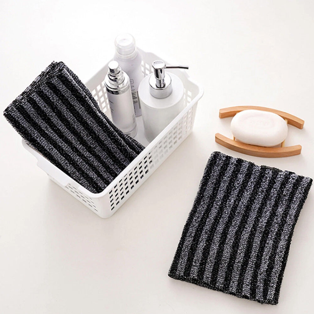 2 PCS Extra Long Exfoliating Back Scrubber Adult Bath Washcloth for Smooth Skin Black