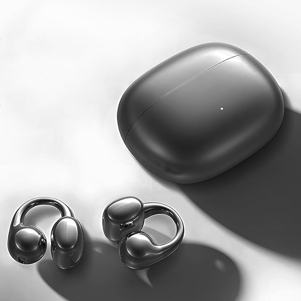 Bluetooth Clip-on Earbuds Wireless Open Ear Earbuds for Sports Workout Black