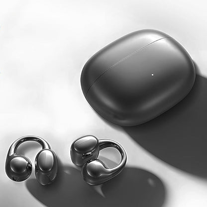 Bluetooth Clip-on Earbuds Wireless Open Ear Earbuds for Sports Workout Black
